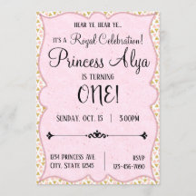 1e verjaardag Royal Celebration Princess Invitatio