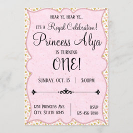 1e verjaardag Royal Celebration Princess Invitatio Kaart