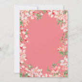 1e verjaardag Roze Boho botanische bloemen Kaart (Achterkant)