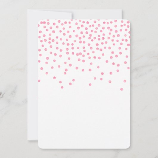 1e Verjaardag Roze Confetti en Gouden Ballon Kaart (Achterkant)