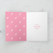 1e Verjaardag Roze Flamingo Happy Bird-day Kaart (Binnen)