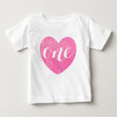 1e verjaardag Roze glitter Heart-Print Aangepast (Voorkant)