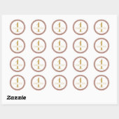 1e verjaardag Roze Rose Gold Glitter Hartelijk dan Ronde Sticker (Vel)