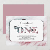 1e verjaardag: Rustic Terracotta Gray Party Kaart (Voorkant / Achterkant)