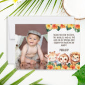 1e Verjaardag Safari Leeuw Giraffe Aap Foto Bedankkaart