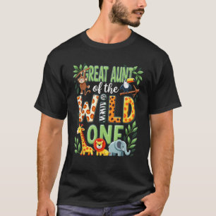 1e verjaardag Safari Zoo Grote Tante van de Wild O T-shirt