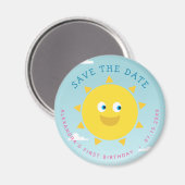 1e verjaardag Save The Date Pompoen Roze en Goud Magneet (Voorkant / Achterkant)