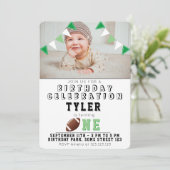 1e Verjaardag Schattige Amerikaans Football Kinder Kaart (Staand voorkant)