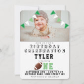 1e Verjaardag Schattige Amerikaans Football Kinder Kaart (Voorkant)