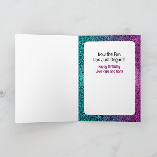 1e verjaardag Schattige lieve zeemeermin Cartoon  Kaart (Binnen)