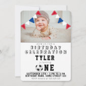 1e Verjaardag Schattige Voetbal Football Kinder Fo Kaart (Voorkant)