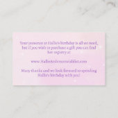 1e Verjaardag Schattigee Olifanten Roze Gift Regis Informatiekaartje (Achterkant)