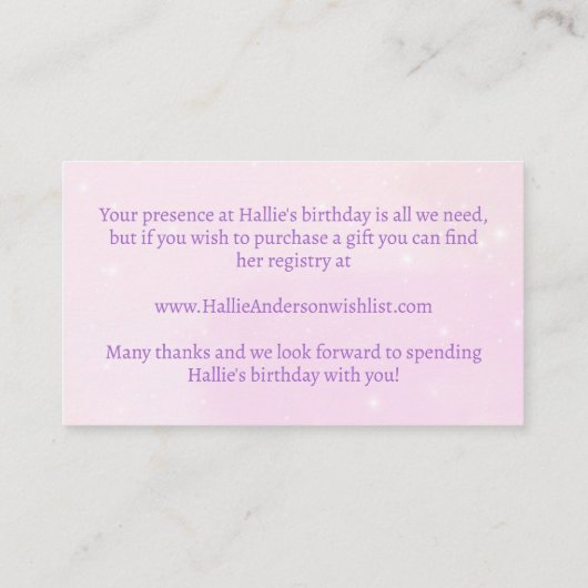 1e Verjaardag Schattigee Olifanten Roze Gift Regis Informatiekaartje (Achterkant)