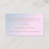 1e Verjaardag Schattigee Teddy Bear Gift Registry Informatiekaartje (Achterkant)