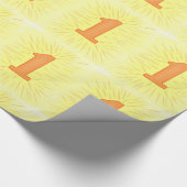 1e verjaardag Sinaasappel nummer één inpakpapier (Hoek)