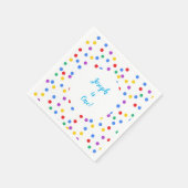 1e Verjaardag Sjabloon Kleurrijke Confetti Stippen Servet (Hoek)