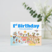 1e verjaardag SoCal Aankondigingskaart (Staand voorkant)