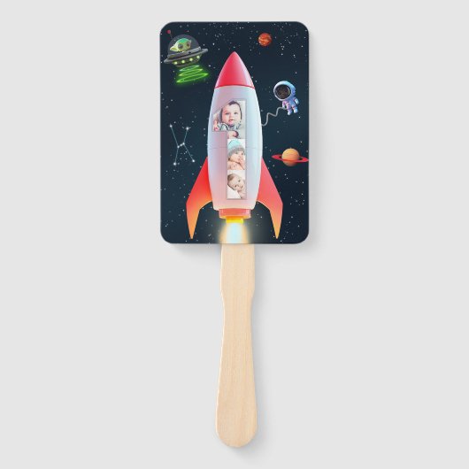 1e verjaardag Space Rocket | Enorme dank je Handwaaier (Voorkant)