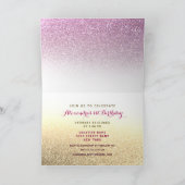 1e Verjaardag Sparkle Glitter Roze en Gouden Pompo (Binnen)