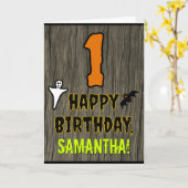 1e verjaardag : Spooky Halloween Thema + Aangepast Kaart (Gele Bloem)