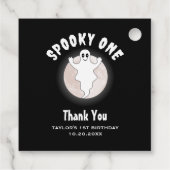 1e Verjaardag Spooky One Fun Eerste Halloween Spoo Bedankjes Labels (Achterkant)