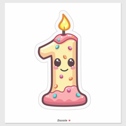 1e verjaardag  sticker (Vel)