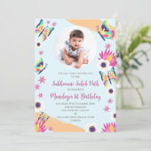 1e verjaardag Sukhmani Sahib pad uitnodiging (Staand voorkant)