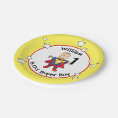 1e Verjaardag Super Boy Cartoon Schattigee Partij  Papieren Bordje (Gekanteld)