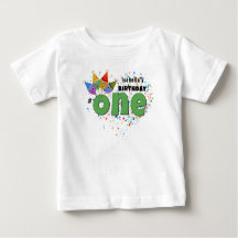 1e Verjaardag T-Shirt met Feest Petten en Confetti