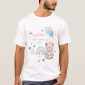 1e verjaardag T-shirts met een leuke teddybeer. (Voorkant)