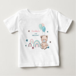 1e verjaardag T-shirts met een leuke teddybeer.