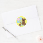 1e verjaardag Teddy Bear (3) Ronde Sticker (Envelop)