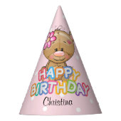 1e verjaardag Teddy Bear Custom Feesthoedjes (Voorkant)