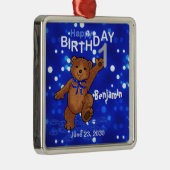 1e verjaardag Teddy Bear Keepomwille Metalen Ornament (Rechts)