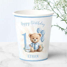 1e verjaardag Teddy Bear Party papieren bekers