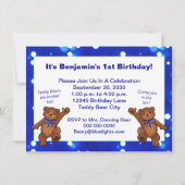 1e verjaardag Teddy Bears Party, Aangepaste foto Kaart (Achterkant)