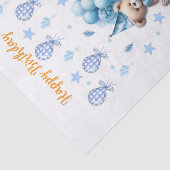 1e verjaardag Teddybeer Blauw Tissuepapier (Detail)