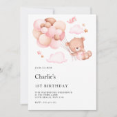 1e verjaardag, teddybeer kaart (Voorkant)