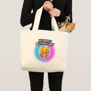 1e verjaardag tijger verjaardagsfeestje voor kinde grote tote bag
