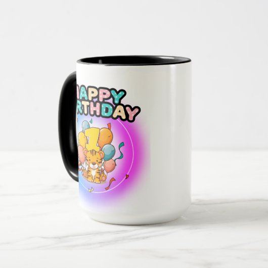 1e verjaardag tijger verjaardagsfeestje voor kinde mok (Voorkant links)