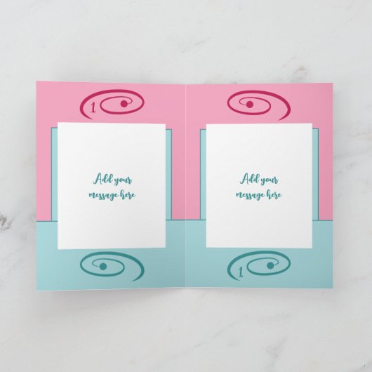 1e verjaardag toevoegen naam meisje schattig dier kaart (Binnen)