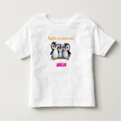 1e Verjaardag Triplets Gift, Pinguïns, Custom Kinder Shirts (Voorkant)
