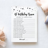 1e Verjaardag Trivia bewerkbare game Kaart