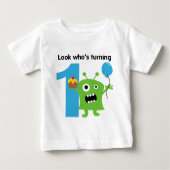 1e verjaardag Tshirt Cute Monster (Voorkant)