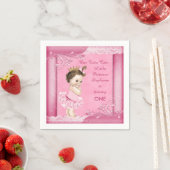 1e Verjaardag Tutu Schattige Brunette Prinses Faux Servetten (Insitu)
