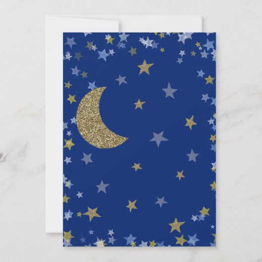 1e Verjaardag Twinkle Little Star Gold Boy Kaart (Achterkant)