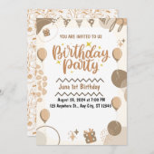 1e verjaardag uitnodiging (Voorkant / Achterkant)