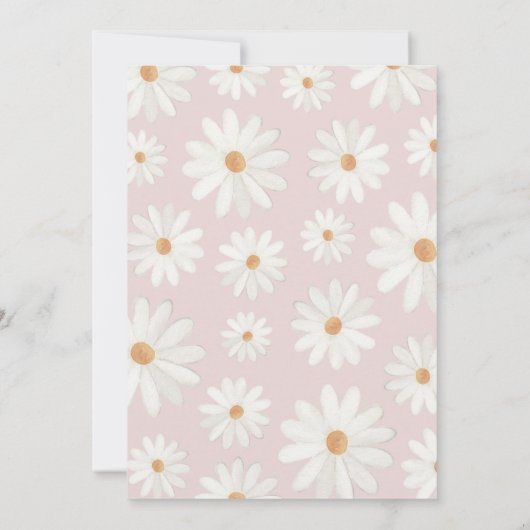 1e verjaardag uitnodiging, Daisy uitnodiging (Achterkant)