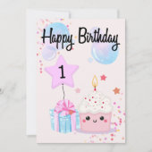 1e verjaardag - Uitnodiging - Feest (Voorkant)