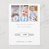 1e Verjaardag Uitnodiging Foto Jongen, Feestuitnod (Voorkant)